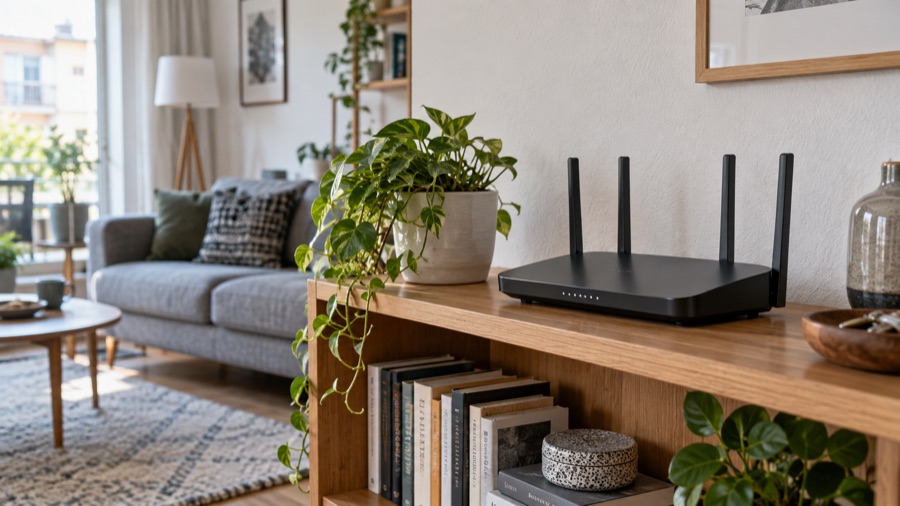 WLAN-Router in einer hellen Wohnung